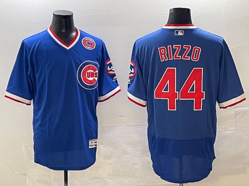 Men Chicago Cubs #44 Rizzo Blue Throwback Elite 2025 Nike MLB Jersey style 3